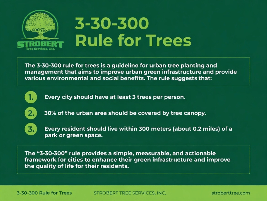 Visual explaining the 3 30 300 rule for trees