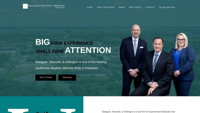 Top of a website for a lawyer