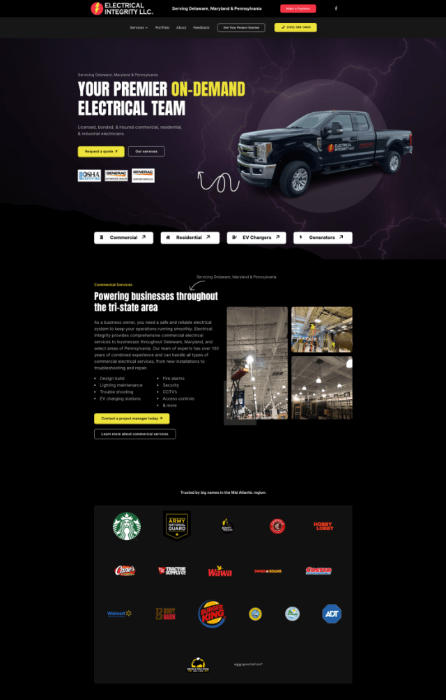 Contractor website made by Trolley Web