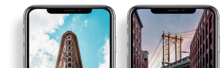 web design on mobile devices with pictures of New York
