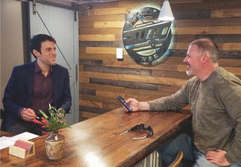 Jason strategizing with Ken Corrin of Green Giant Trees